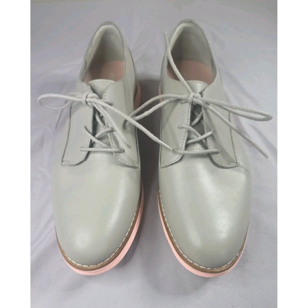 Cole Haan NWOB Original Grand Gray/Pink Leather Oxford 2019 Women's 6.5B W17145 - Picture 3 of 15